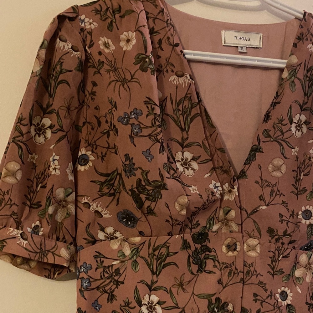 RIHOAS Floral Mauve Midi Dress
